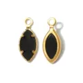 Vintage gold marquise black stone pendant DIY jewelry making stainless steel charm accessories - Marquise Style (TP2821) / Black