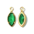 French vintage marquise green gemstone gold pendant DIY jewelry accessory style variant - Marquise Style (TP2821) / Green