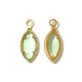 Gold-tone marquise green stone pendant charms DIY jewelry components for necklaces and bracelets. - Marquise Style (TP2821) / Light Green