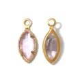 French vintage marquise pink gemstone stainless steel pendant DIY jewelry accessory charm - Marquise Style (TP2821) / Pink