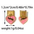 Pink Heart Love Italian Charm Stainless Steel Splicing Bracelet DIY Accessory Part - Pink LOVE Heart Style (TP2866-02)