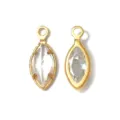 Gold Marquise Crystal Pendant Vintage Bezel DIY Jewelry Accessory Variant 2pcs. - Marquise Style (TP2821) / White