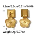 Stainless steel gold flower Italian charm link bracelet DIY jewelry accessory pendant 1.3x2.3cm - Five-Petal Flower Pendant Style (TP2870-02)