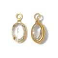 Oval crystal pendant charm, gold plated stainless steel bezel diy jewelry making accessory. - Oval Single Loop (TP2822) / White