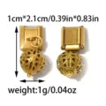 Gold Stainless Steel Italian Charm Bracelet Dangle Hollow Ball Link DIY Jewelry Accessory - Hollow Ball Pendant Style (TP2871-02)