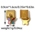 Stainless Steel Italian Charm Link Butterfly Pendant DIY Bracelet Jewelry Accessory - Multicolor Butterfly Pendant Style (TP2874-02)