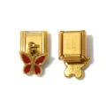 Stainless steel Italian charm link with red enamel butterfly dangle for DIY bracelet jewelry. - Red Butterfly Style (TP2874-02)