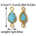Stainless steel blue teardrop double bail charm DIY jewelry pendant accessory 1pcs - Teardrop Double Loop (TP2824) / Blue