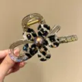 Molletta per capelli con stampa leopardo fiore donna grande clip per capelli eleganti - 6# Fiore Leopardato Trasparente