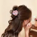 Molletta per capelli a fiore in acrilico dolce per donna, grande accessorio per acconciature - Molletta Per Capelli A Fiore / Taglia S / rosa scuro
