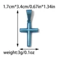Blauer edelstahl kreuz anhänger minimalistischer unisex diy schmuck zubehör - 1.7x3.4cm - Kreuzanhänger (TP2768-01) / Blau