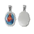 Ciondolo con ritratto di Gesù vintage in acciaio inossidabile per collana fai da te - Gesù Ovale Argento Intagliato (TP2911-01zj2)