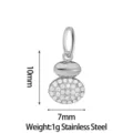 Stainless steel crystal pendant charm DIY jewelry accessory for necklace bracelet 10x7mm - Gourd Style (PJ0235-01) / Gold
