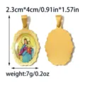 Ciondolo Vergine Maria in Acciaio Inossidabile Oro Vintage Ovale Gioiello Religioso - Vergine Maria Ovale Oro Intagliato (TP2911-02zj1) / 2.3cm x 4cm