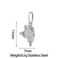 Stainless Steel Butterfly Pendant Charm Silver Necklace Jewelry DIY Accessory 11x7mm - Silver (PJ0237-01)