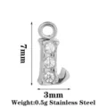 Ciondolo Lettera L in Acciaio Inossidabile Cristallo Zircone Charm Accessorio per Gioielli DIY - Ciondolo Lettera L (PJ0341-01*L) / Argento