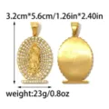 Ciondolo Vergine Maria in Strass Acciaio Inossidabile Dorato Gioiello Misura 3.2x5.6cm - Stile Vergine Maria (TP2744-02) / 3.2cmx5.6cm