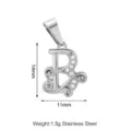 Pendentif lettre B en acier inoxydable avec pierres zircon, accessoire de bijoux DIY. - Style Lettre B (PJ0148-01*B)