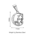 Ciondolo Lettera in Acciaio Inossidabile Zircone Filigrana Alfabeto DIY Accessorio - Stile Lettera C (PJ0149-01*C)