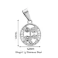 Ciondolo con lettera in acciaio inossidabile con charm in zircone per gioielli fai da te - Stile Lettera O (PJ0161-01*O)