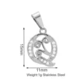 Elegante ciondolo lettera Q in acciaio inossidabile con zirconi per gioielli fai da te - Stile Lettera Q (PJ0163-01*Q) / Oro