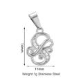 Pendente con lettera in acciaio inossidabile con zirconi, dimensioni 14x11mm, peso 1g. - Stile Lettera S (PJ0165-01*S) / Oro
