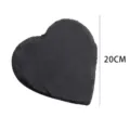 Herzform Schwarze Natur Schiefer Platte 20cm Stein Untersetzer fur Tisch Deko Essen - Herz / 20x20cm / Schwarz