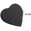 Herzförmige natürliche Schiefer Teller schwarze Stein Tischset 25cm Felsen Untersetzer Dekor - Herz / 25x25cm / Schwarz