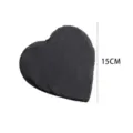 Herzförmige schwarze Natur Schiefer Untersetzer 15cm Steintischmatte für individuellen Druck - Herz / 15x15cm / Schwarz