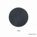 Japanese style round black slate plate for dessert, sushi, and steak. Natural stone. - Rough Edge Coaster Diameter 15cm / Black