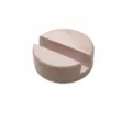 Pink marble phone stand, natural stone desktop cell phone holder cradle, compact round design. - Pink