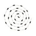 DIY beaded chain gold metal black drop white pearl necklace making accessories 1 meter pack - Gold Chain (TLT0115-02black) / 100cm Length / Black