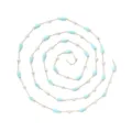 DIY jewelry making material, blue teardrop beads and white pearls on gold chain, 1-meter pack. - Gold Chain (TLT0115-02blue)