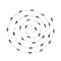 Blue and white waterdrop bead chain DIY jewelry making accessory component, 1 meter. - Gold Chain (TLT0115-02darkblue)