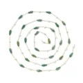 DIY jewelry making chain, green teardrop beads with white pearls and gold links, 1-meter pack. - Gold Chain (TLT0115-02green)