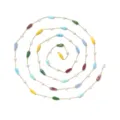 Colorful waterdrop seed bead chain DIY jewelry making material gold metal ins style accessory. - Gold Chain (TLT0115-02multicolor)
