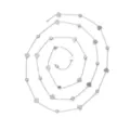 Silver tone DIY metal chain with heart charms and crystal rhinestones for jewelry making. - Heart and Round Rhinestone Chain (TLT0046-01) / Silver