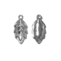 Edelstahl Blatt Anhänger Charms DIY Schmuck Zubehör silberne Farbe Variante Artikel - Geäderter Blattanhänger (TP2532-01) / Silber