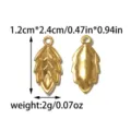 Edelstahl Gold Blatt Anhänger DIY Charm Schmuck Zubehör für Halskette Armband Basteln - Geäderter Blattanhänger (TP2532-02) / Gold
