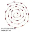 DIY jewelry chain with red teardrop beads and white pearls for handmade accessories making. - Gold Chain (TLT0115-02red)