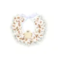 Cute Christmas pet bib with gingerbread man print and white lace trim for dogs and cats. - Style 4 / One Size