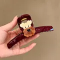 Süße braune Hund Haarspange Acetat Haarklammer für Damen Frisur Styling Accessoires. - Kirschrot