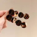 Schildpatt Acetat Kreis Haarklammer Detailansicht, elegante Seitenhaarklammer für Damen. - Basis Stil (X293) / Kaffeebraun