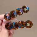 Acetat Schildpatt Haarklammer Gold Buchstabe Haarnadel Eleganter Kopfschmuck 2026 - Buchstabe B Stil (X293) / Blau-Braun