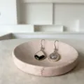 Natural marble round soap dish bathroom tray for luxury home decor and washbasin organization. - 10x1.7cm / Pink Round