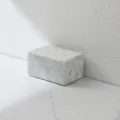Minimalist natural marble jewelry storage box, elegant white marble finish, stylish home decor piece. - 15x10x8cm / Carrara White