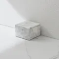 Minimalist natural marble jewelry box, elegant modern home storage and display container. - 12x12x8cm / Carrara White