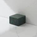 Green natural marble jewelry box minimalist square storage container with lid for home decor - 12x12x8cm / Emerald Green