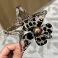 Azetat Blume Stern Haarklammer Leopard Hai Clip Trendiger Sommer Haarschmuck Damen - Hell Bernsteinfarbener Blumen Stil