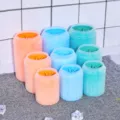 Portable pet paw cleaner cup with soft silicone brush for dogs and cats cleaning care. - S / Green
